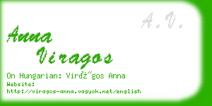 anna viragos business card